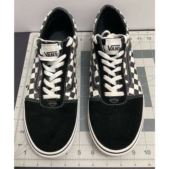 Vans Old School Mens Lo Top Sneakers Size 12 US Black Checkerboard Suede/Canvas - Picture 1 of 8